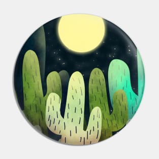 Night Time Cactus Pin