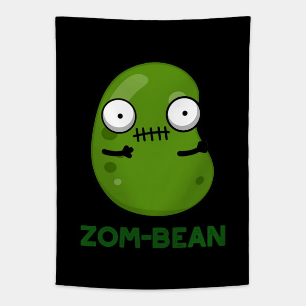 Zom-bean Cute Halloween Zombie Bean Pun Tapestry by punnybone