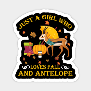 Just A Girl Who Loves Fall Antelope Funny Thanksgiving Gift Magnet