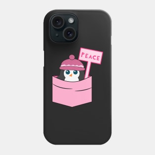 Peaceful cute penguin in pink Phone Case