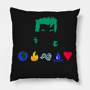 Earth Fire Wind Water Heart Go Planet! Pillow