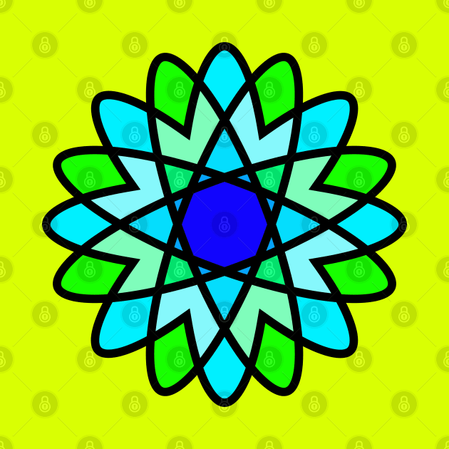 Green and Blue Flower - Flowers by ArtsoftheHeart