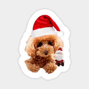 Christmas Poodle Magnet