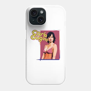 Carla Gugino watercolor portrait graphic design Phone Case