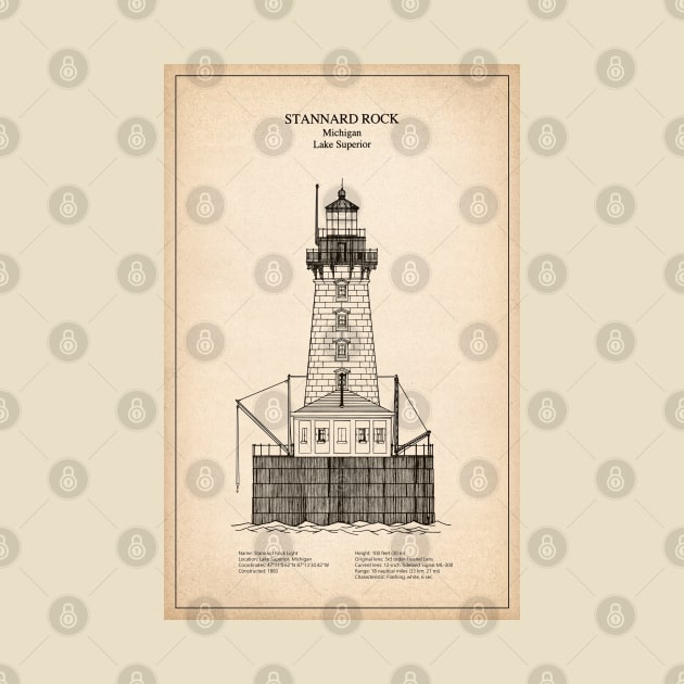 Stannard Rock Lighthouse - Michigan - SD by SPJE Illustration Photography