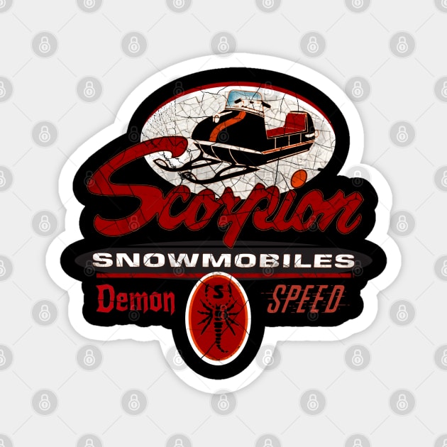 Scorpion Vintage Snowmobiles USA Magnet by Midcenturydave