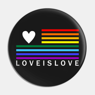 USA LGBT Pride -  American Flag Style Love is Love BOLD Pin