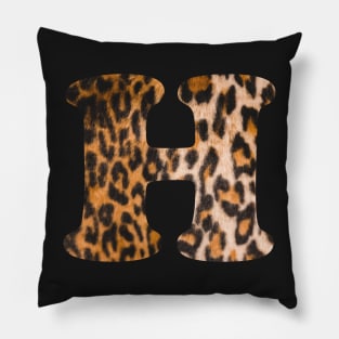 Letter H leopard print Pillow