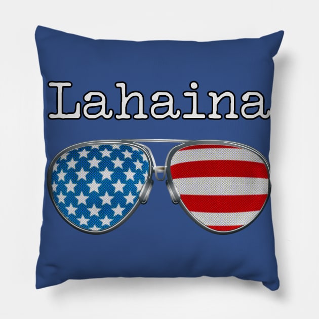 USA PILOT GLASSES LAHAINA Pillow by SAMELVES