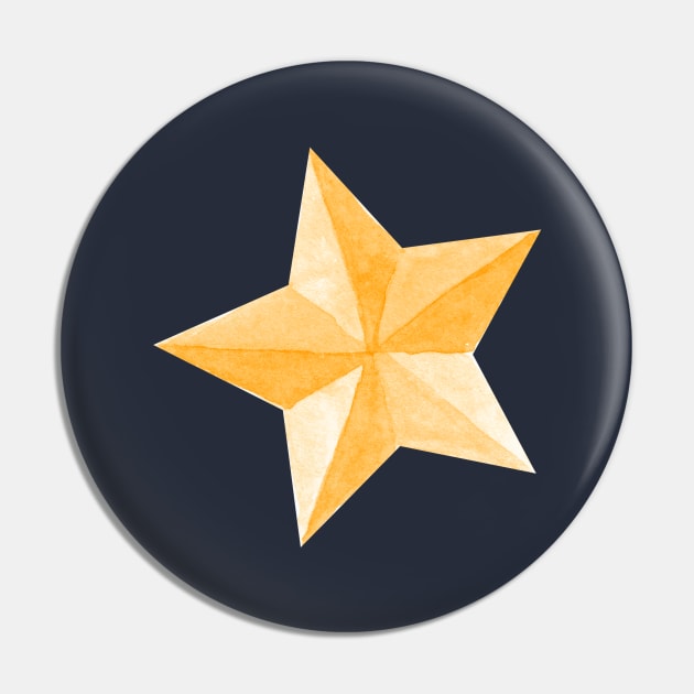 Watercolor Star Pin by shoko