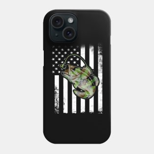 Bass Fishing American Camo USA Flag Phone Case