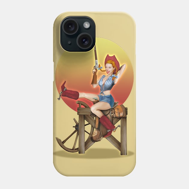 Classic Cowgirl Pin up Phone Case by SquareDog
