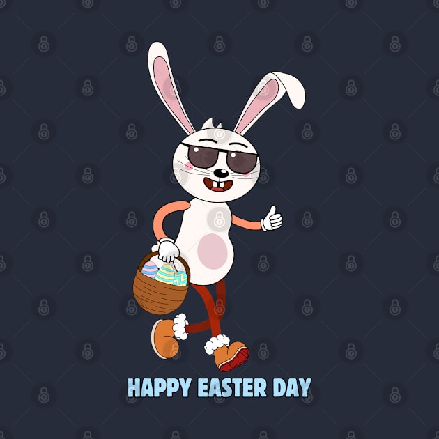 Happy Easter. Colorful and cool bunny design by JK Mercha