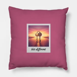 hits different aesthetic Pillow