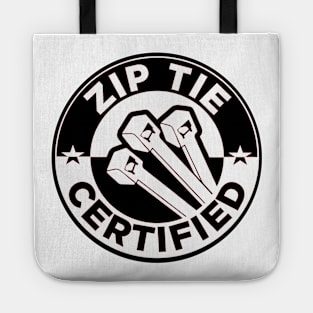 Zip Tie Certified Sticker Funny Technician Mechanic Electrician Construction Tote