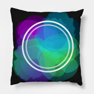 Holographic flower - abstract design in cool colours Pillow