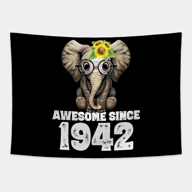 Awesome since 1942 78 Years Old Bday Gift 78th Birthday Tapestry by DoorTees