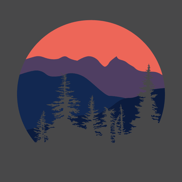 Mountain Sunset Orange Hues by DoctorWatsonDesigns