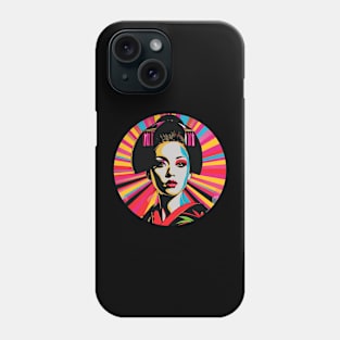 Geisha Pop Art Japanese Woman Round Design Phone Case