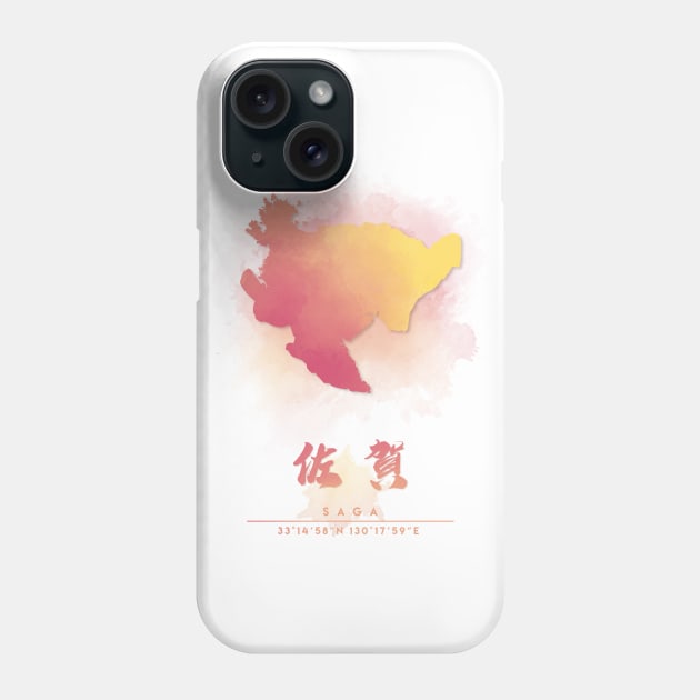 Saga Watercolor Map Phone Case by Takeda_Art