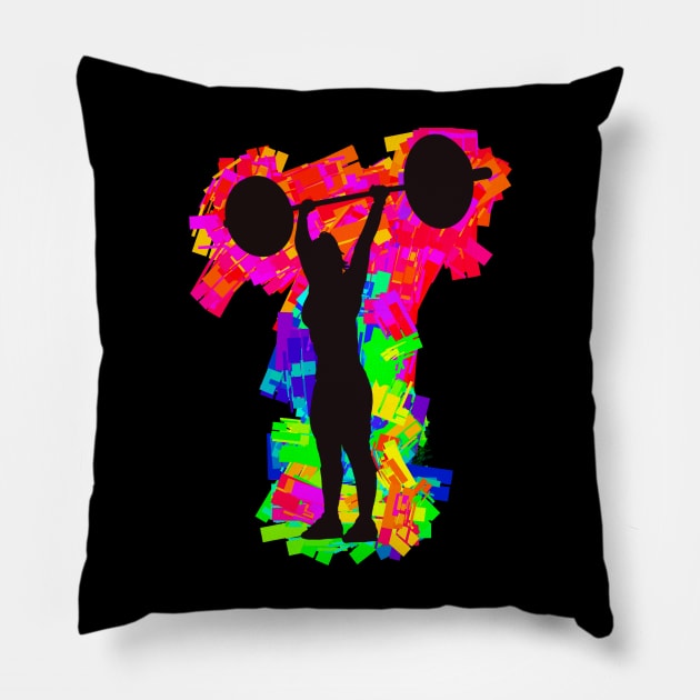 Female Body Builder Weight Lifter Pillow by missdebi27