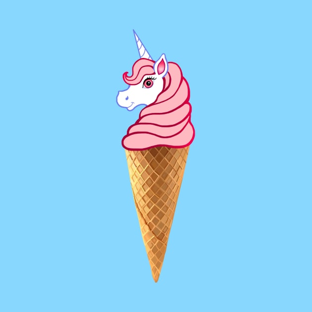 Magical Pink Unicone Ice Cream by Art by Deborah Camp
