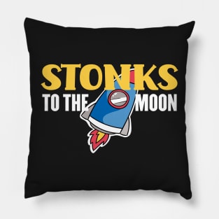 Stonks To The Moon Funny Day Trader Stock Trading Gift Pillow