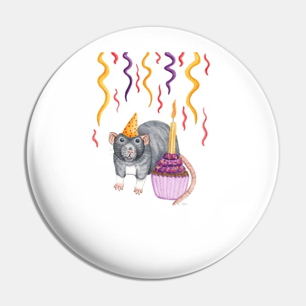 Birthday Rat Pin by WolfySilver