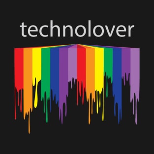 Technolover Rainbow Paint Drip T-Shirt