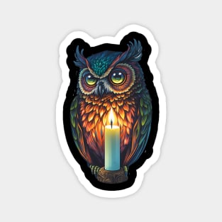 Owl Painting with a Candle Magnet