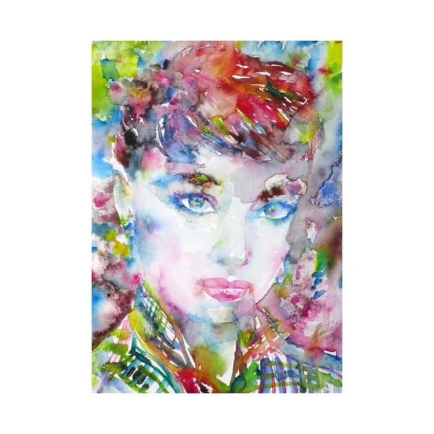 AUDREY HEPBURN watercolor portrait .7 by lautir