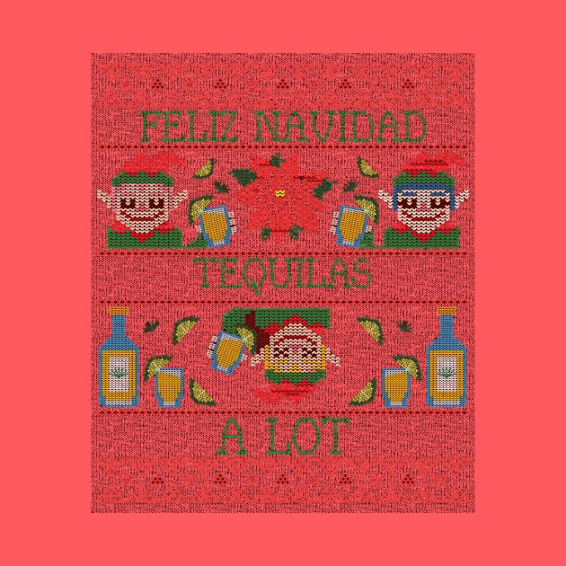 Feliz Navidad Christmas Sweater by Philly Drinkers