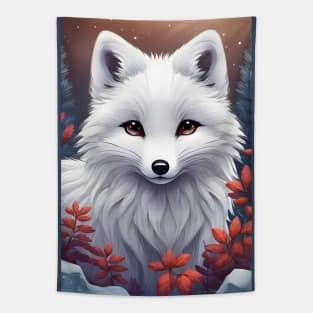 Cute Kawaii arctic fox Tapestry