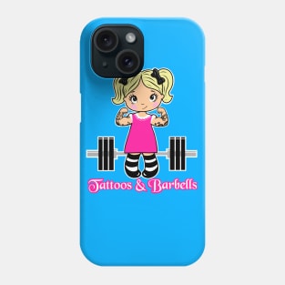 Tattoos and Barbells, fitness girl, gym girl Phone Case