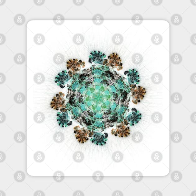 earth flowers fractal kaleidoscope Magnet by hereswendy