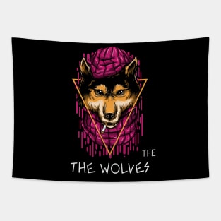 Smoking Wolves Tapestry