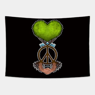 Peace symbol with tree peace sing Tapestry