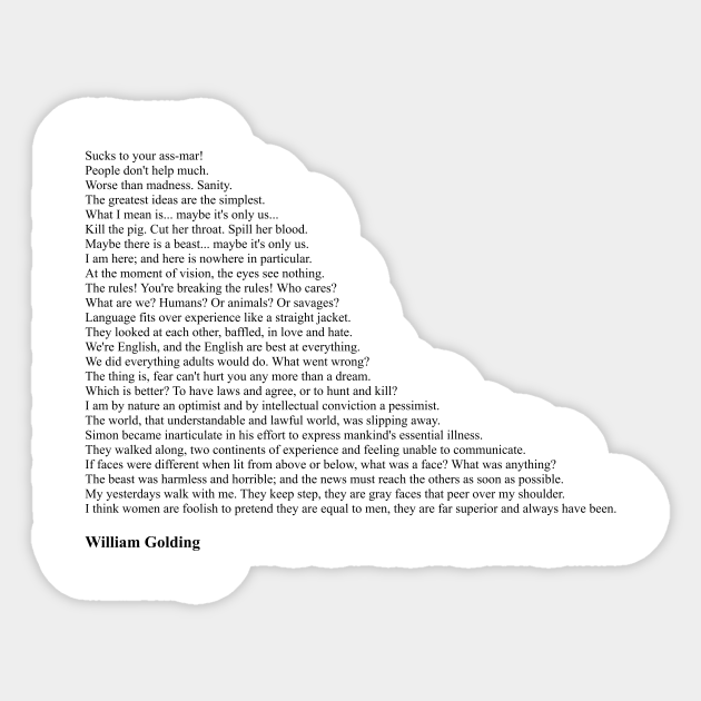 William Golding Quotes William Golding Sticker Teepublic
