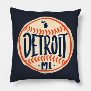 Detroit Michigan Hand Drawn Script Design Pillow