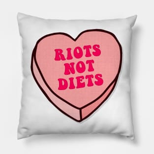 Riots Not Diets - Love Heart Feminist Design Pillow