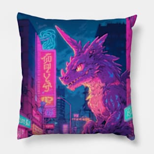 Retrowave Dragon Pillow