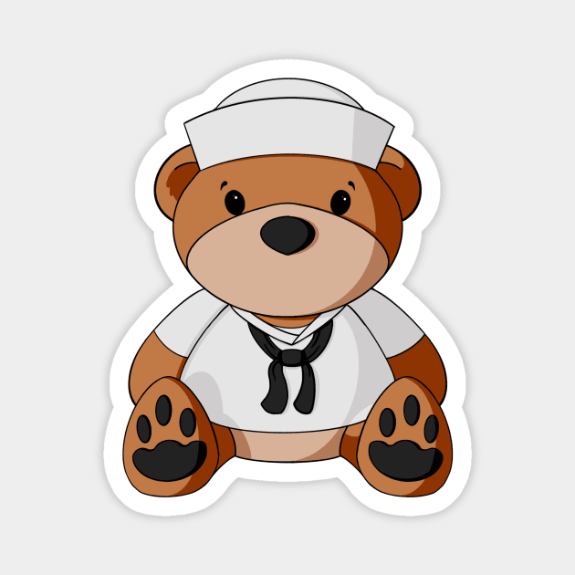 Navy Sailor Teddy Bear Magnet by Alisha Ober Designs