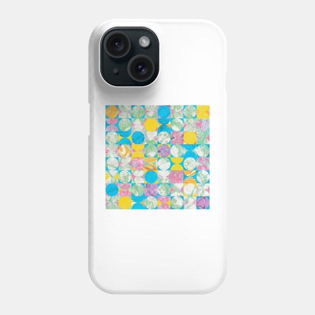 Retro 1960s Psychedelic Bright Circle Pattern Marbled Phone Case by MarbleCloud