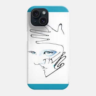 drawing female face Drawing Minimal Abstract Face Art Woman Leaves Phone Case