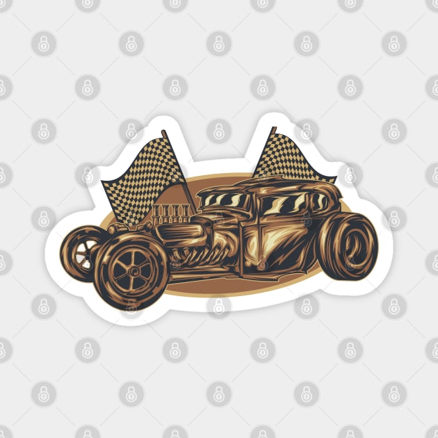 Gold Hot Rod Magnet by wearapex