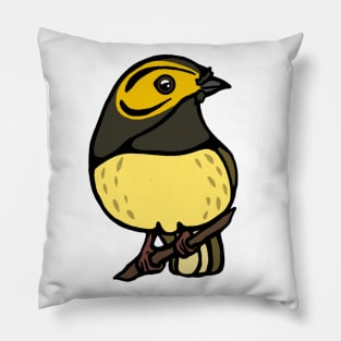 Hooded Warbler Graphic Pillow