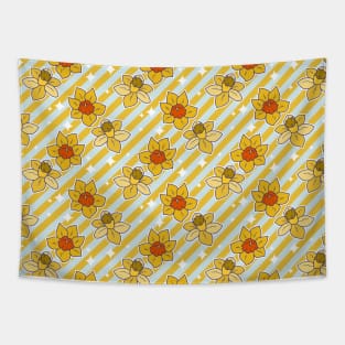 Daffodils Striped Pattern Tapestry