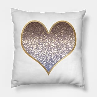 Heart - golden bleu gradient Pillow