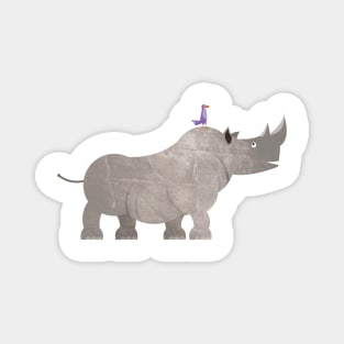 Animals in the nursery - rhino with a little friend Magnet