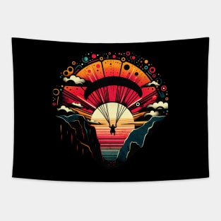 Retro Vintage Paragliding Design Tapestry